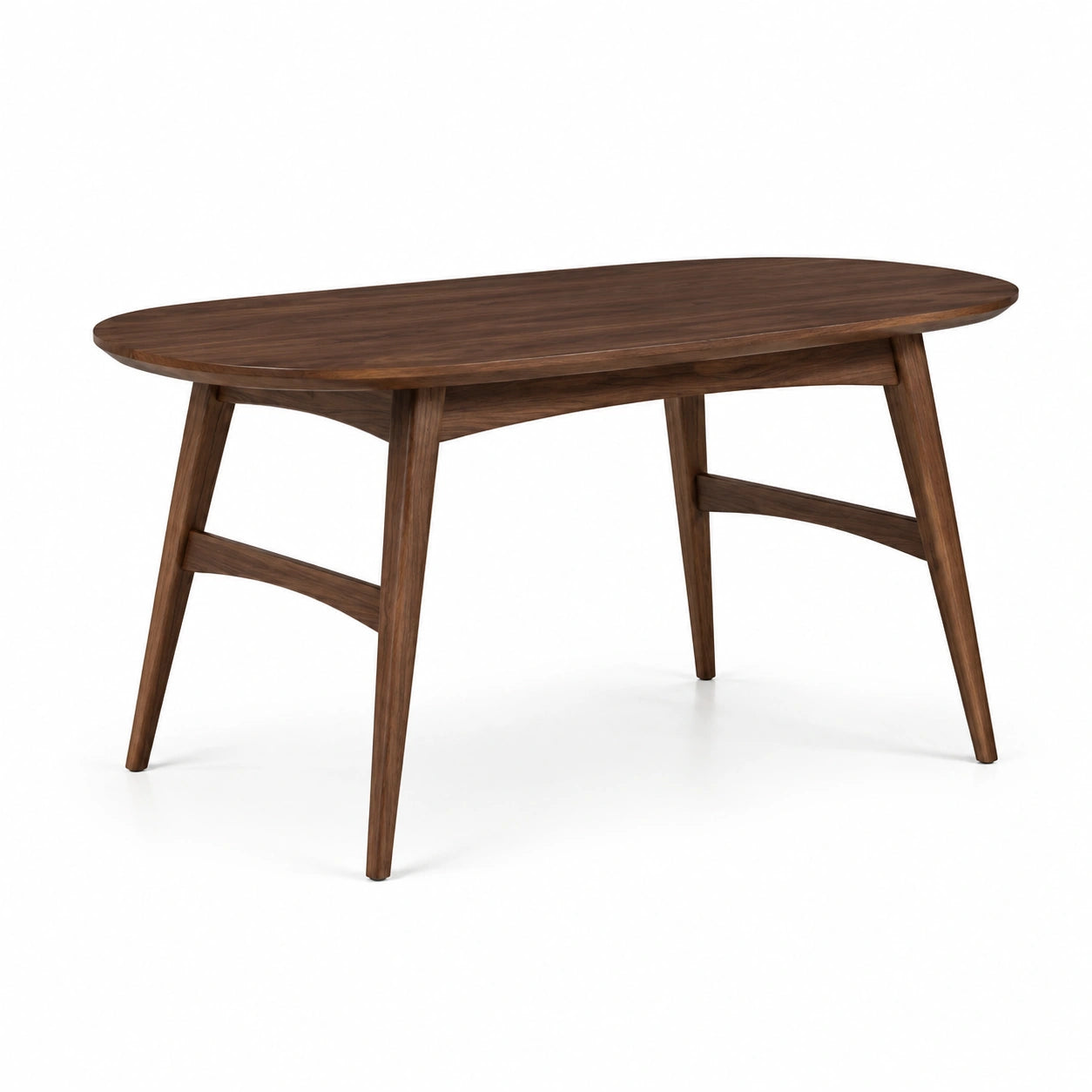 Table à manger ovale en bois brun, style moderne, 140 × 80 × 75 cm