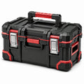 Boîte à outils portable robuste en plastique rigide noir, rouge et argenté, 55 × 35 × 40 cm