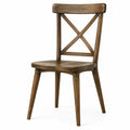 Chaise en bois marron avec dossier à croisillons, 48 × 52 × 88 cm